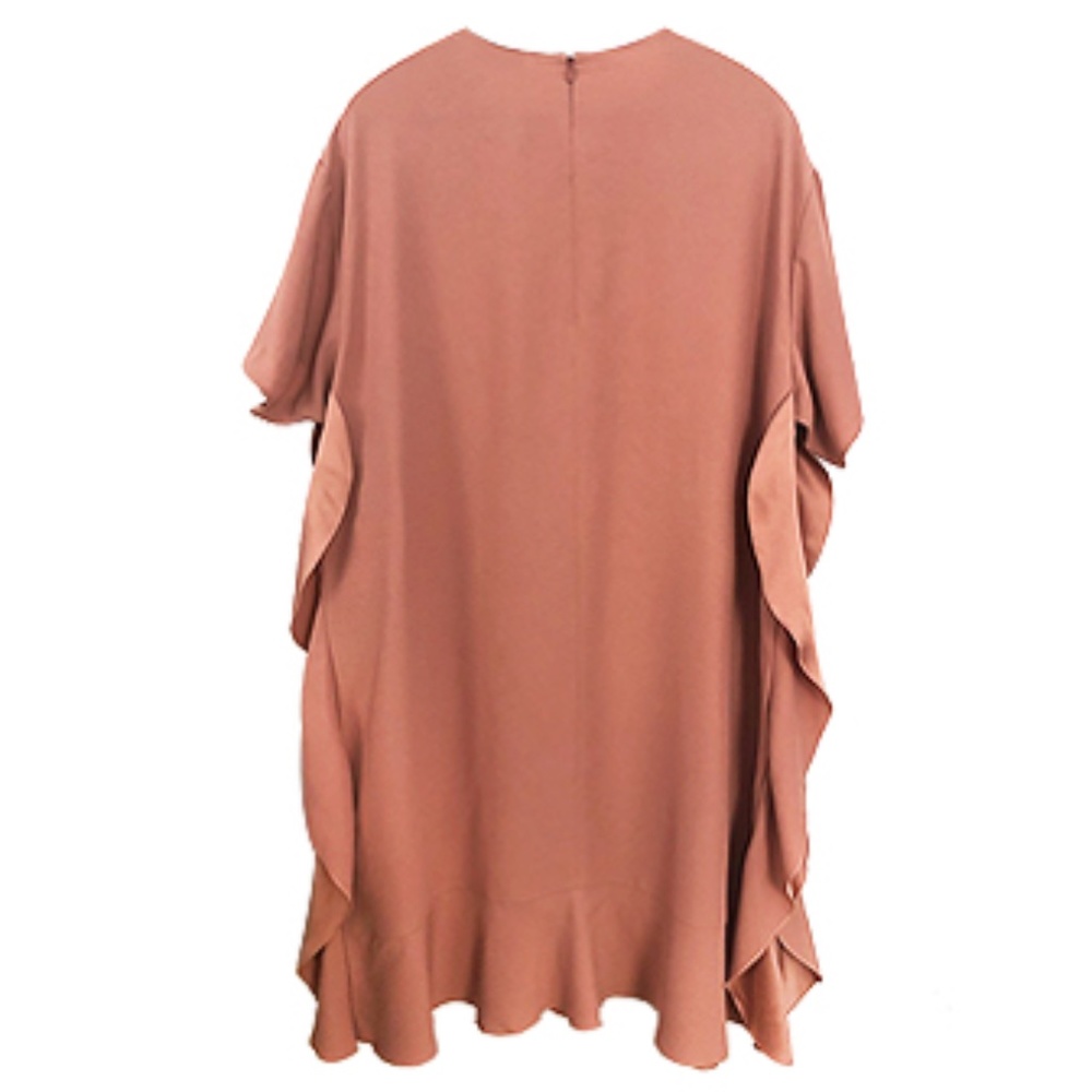 Red Valentino Ruffle Crepe Envers Satin Dress - Picture 2 of 5